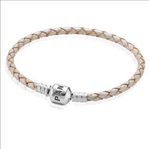 Pandora champagne (retired) braided bracelet 6.7”